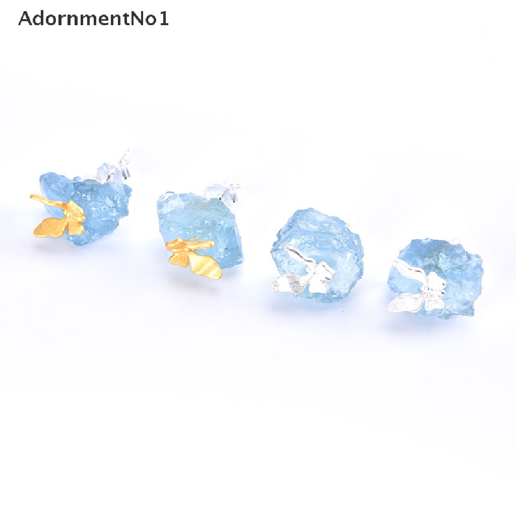 (AdornmentNo1) Anting Tusuk Bentuk Kupu-Kupu Aksen Batu Imitasi Untuk Perhiasan Wanita
