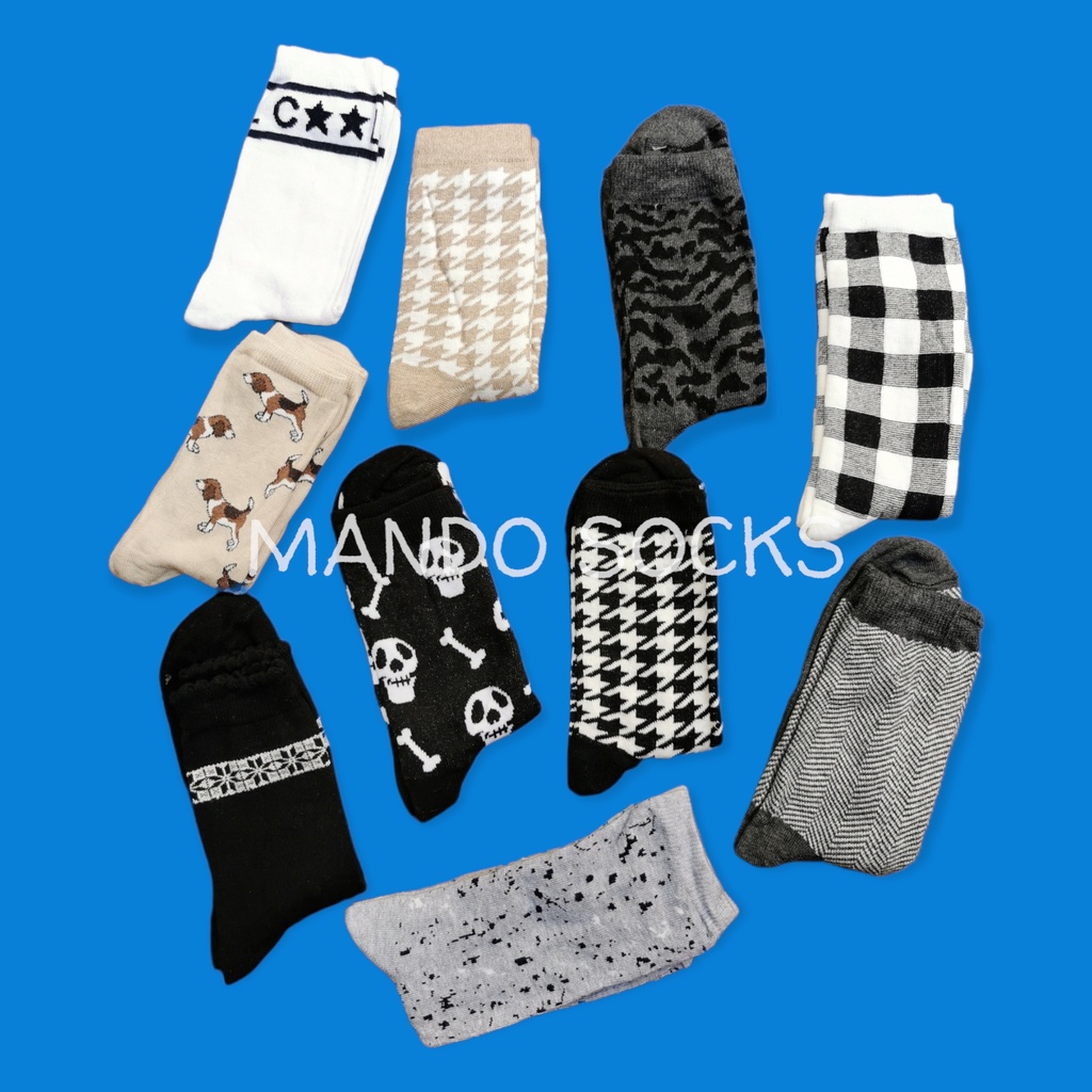 ( 6 &amp; 12 Pasang ) Kaos Kaki Motif / Kaos Kaki Remaja / komputer Tanggung