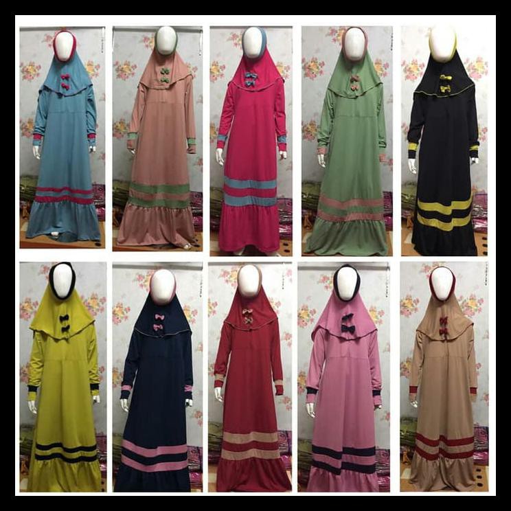 Gamis Anak Set Hijab Zea - Hitam, 0