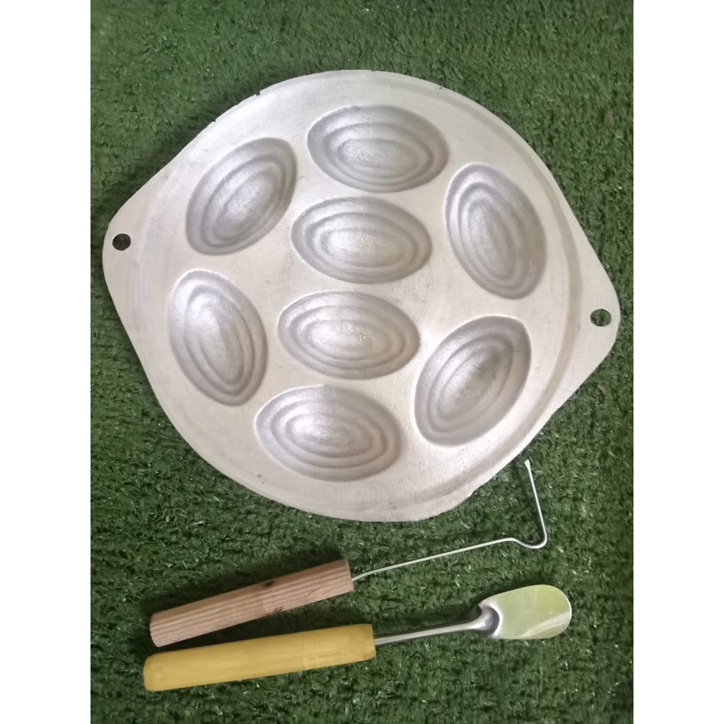 Cetakan kue cubit kerang 8 lubang free spatula mini + sutil kue / cutik kue