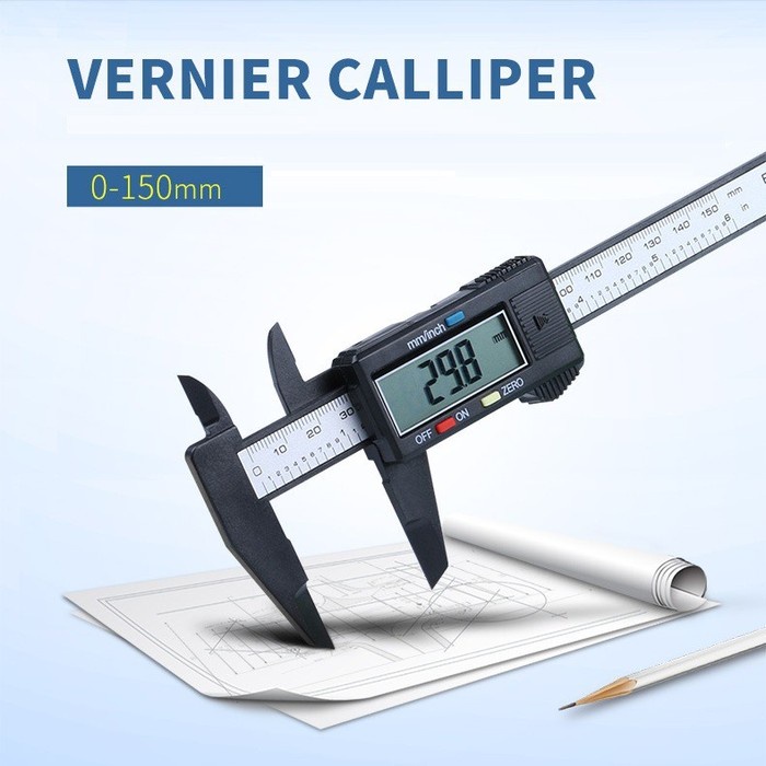 Jangka Sorong Sketmat Sigmat Digital Vernier Caliper Murah Carbon Alat Ukur Dimensi Akurasi presisi