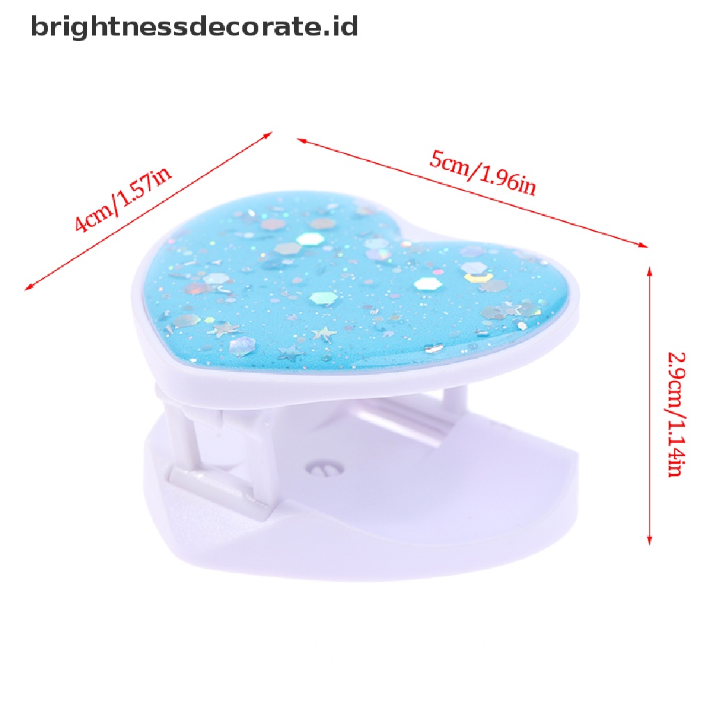 (Birth) Stand Holder / Dudukan Ponsel Universal Desain Hati + Glitter Dapat Dilipat