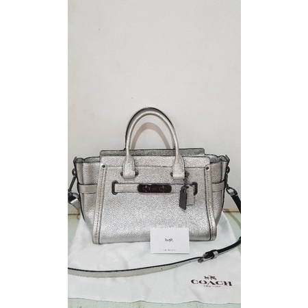 tas Coach Swagger silver 27 preloved second