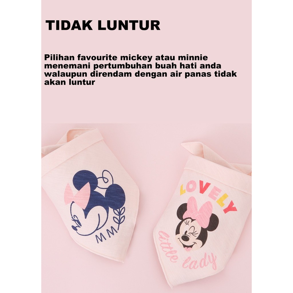 Slabber Kain DISNEY bayi Katun Kancing Bayi Celemek Makan Tatakan Tadah Liur iler bip segitiga