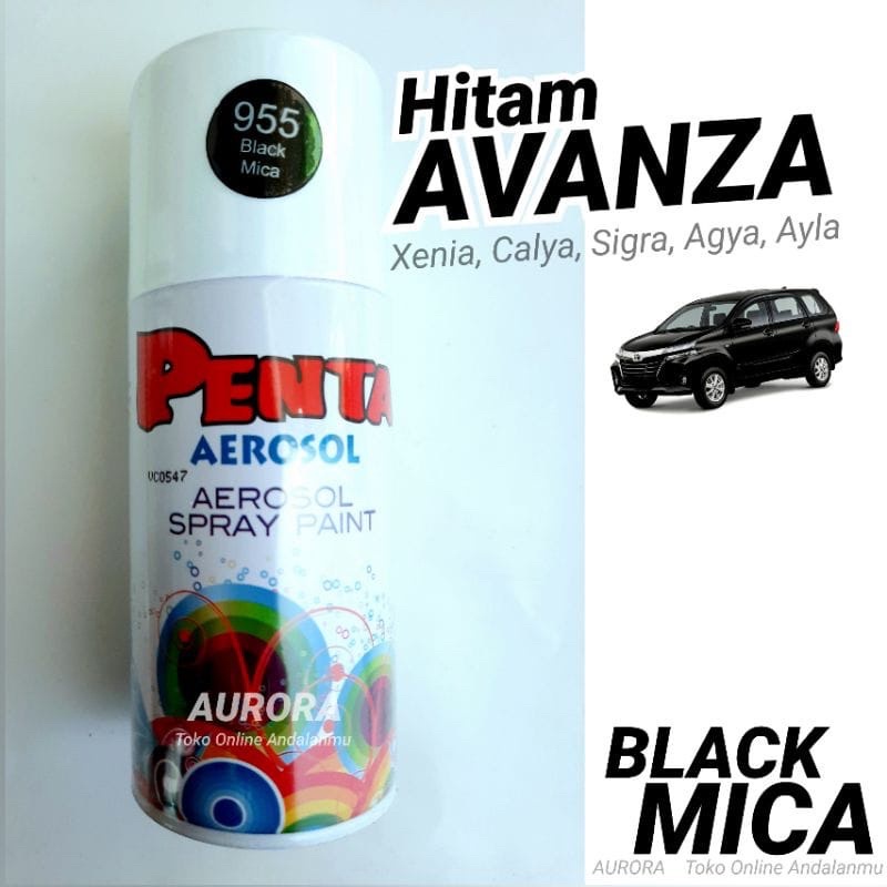 cat penta pilox untuk mobil hitam