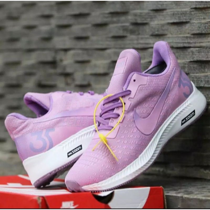 TERBARU ! SEPATU SNEAKERS OLAHRAGA WANITA NIKE AIR ZOOM PEGASUS 35 TURBO PARTICLE PURPLE PREMIUM