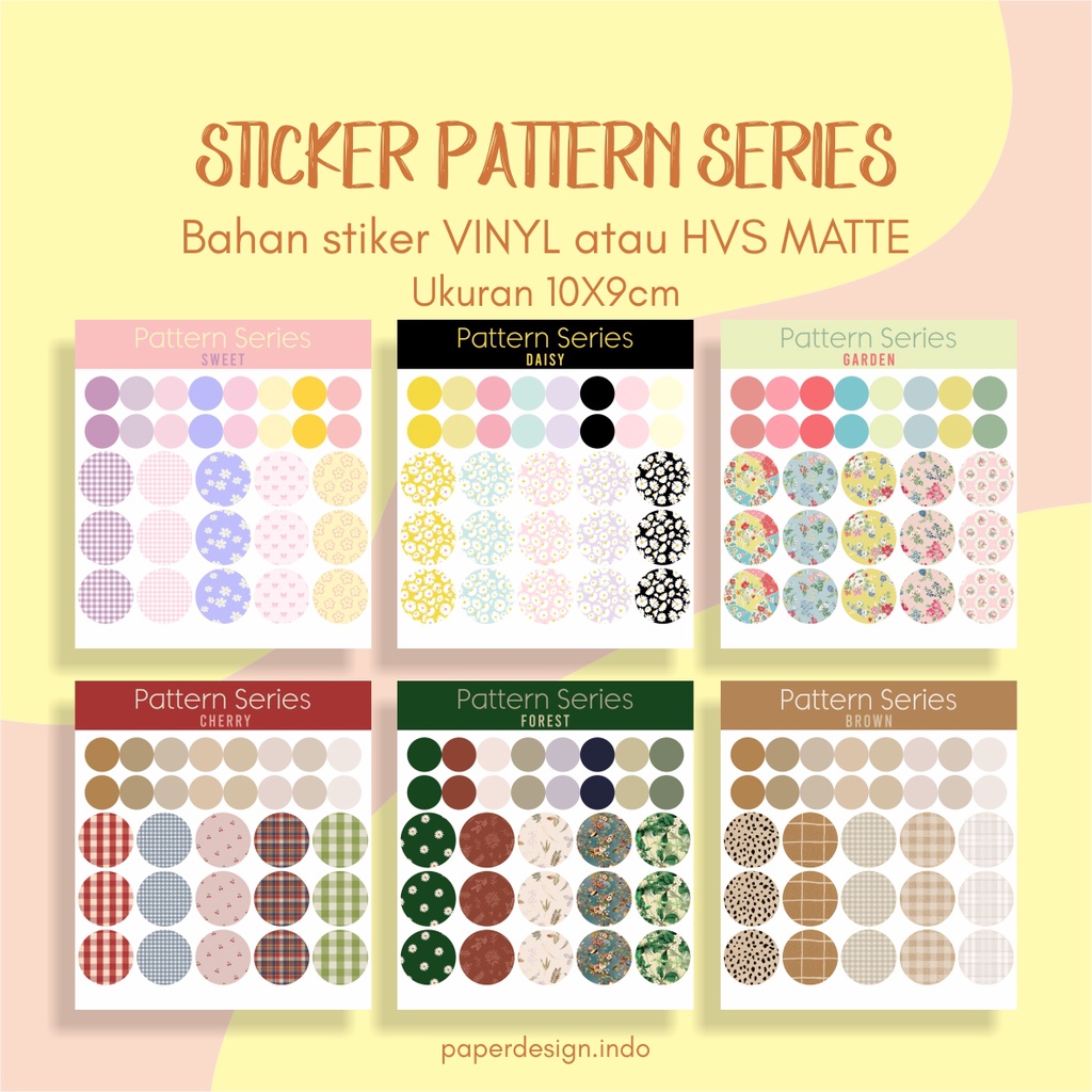 

PAPERDESIGN.INDO - STICKER PATTERN SERIES STIKER LUCU AESTHETIC DEKORASI