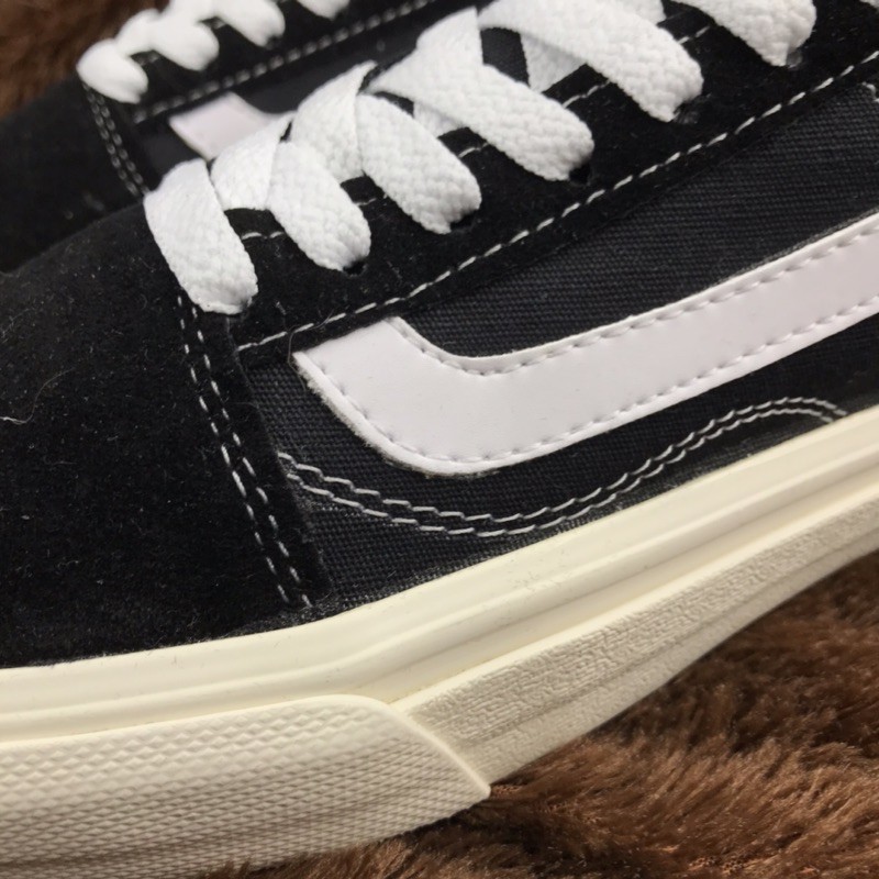 (COD GRATIS PAPER BAG) SEPATU VANS OLD SKOOL OG  MONO DOUBLE FOXING BLACK WHITE