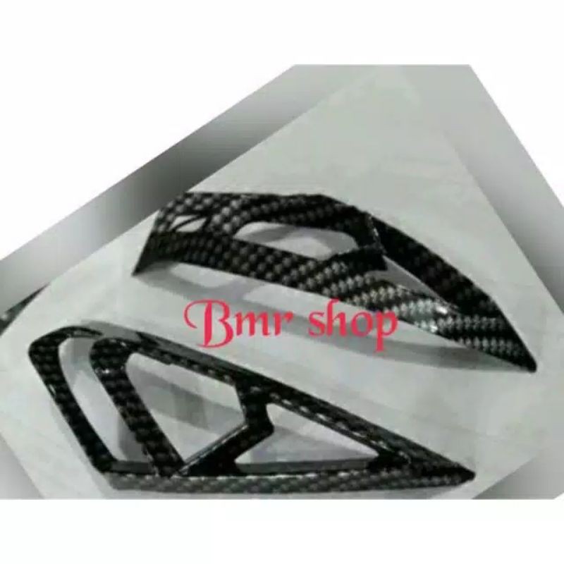 Tutup lampu senja depan aerox 155 merk nemo karbon cover lampu senja depan aerox 155 merk nemo