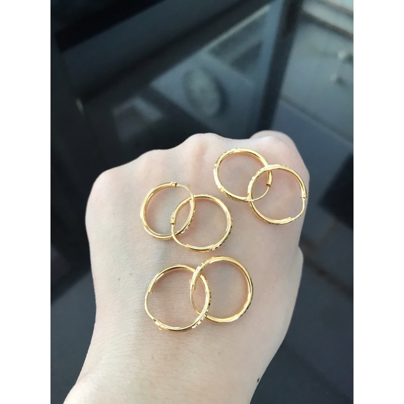 Anting gipsy dewasa ukir emas asli kadar 300