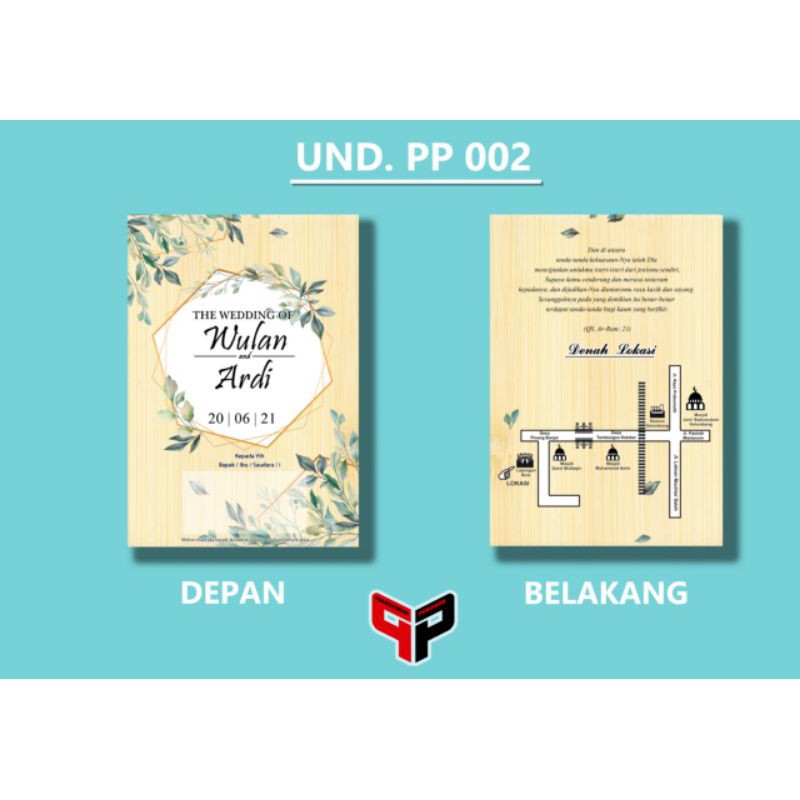Undangan Pernikahan Murah / Undangan Rustic / Undangan Simple