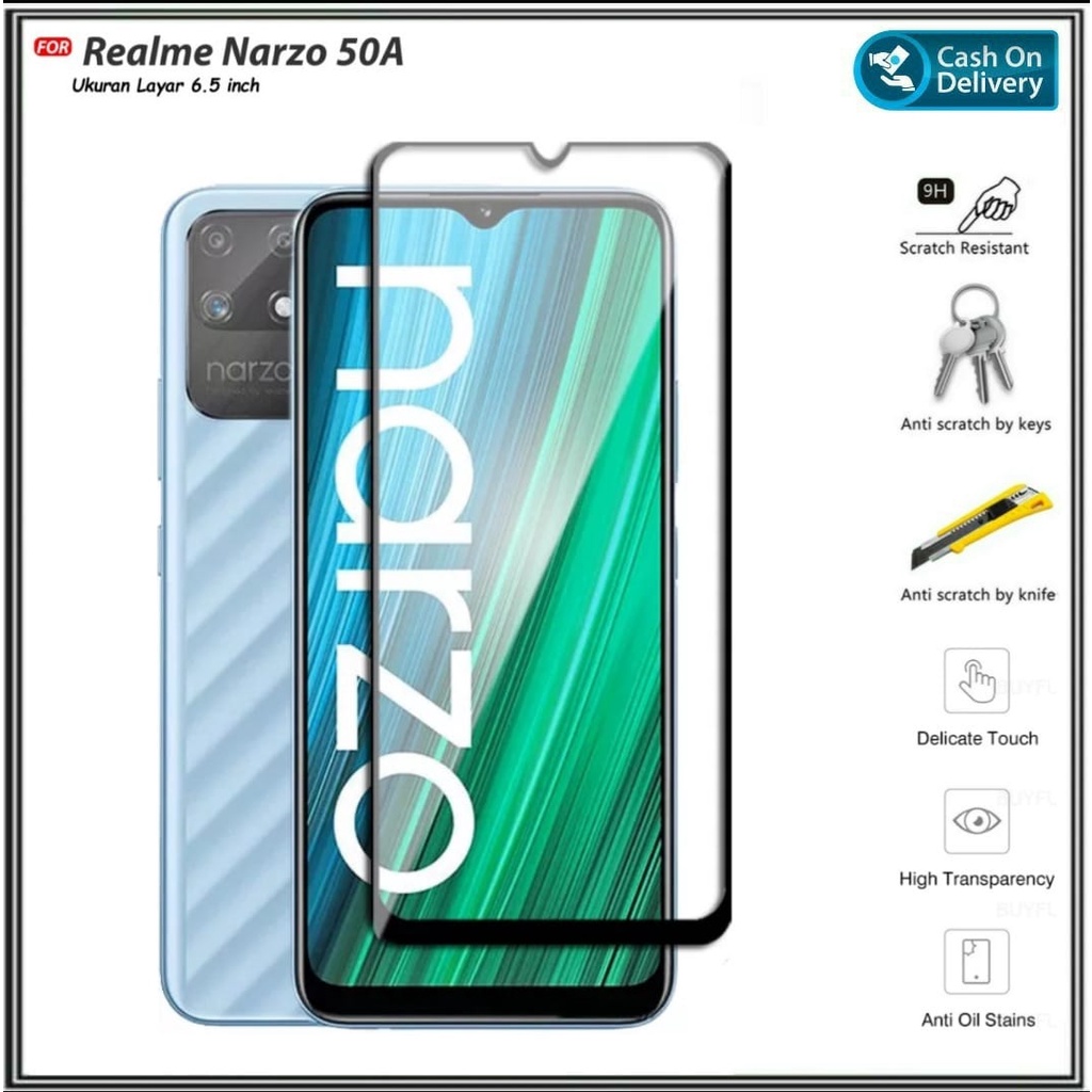 Promo Di AlvaCaseAcc Tempered Glass Realme Narzo 50A 50i Anti Gores Kaca Oppo Realme Narzo 50A 50i
