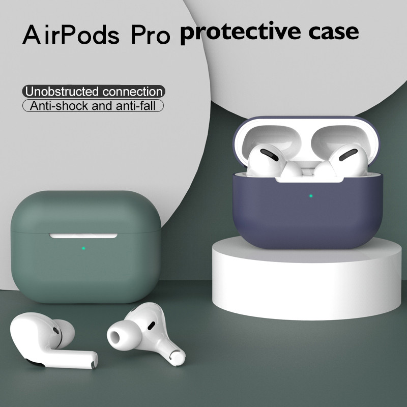 Airpods Pro softcase Silicone silikon Cover Case Untuk Apple Airpods Pro Case Stiker Bluetooth Case Untuk Airpod Untuk Air Pods Pro Earphone Aksesoris Kulit dust proof Airpods  Liquid Soft casing Case Airpods