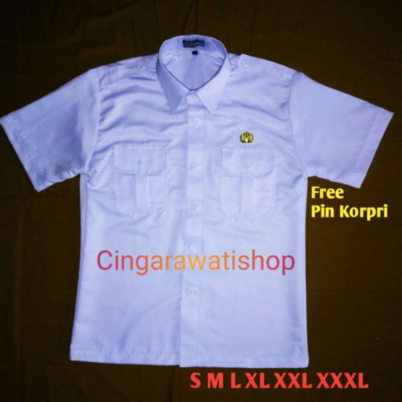 PROMO / BAHAN PREMIUM / Baju Pns Putih Kemeja Pns/Pemda putih Baju pdh putih Kemeja putih Dinas pria