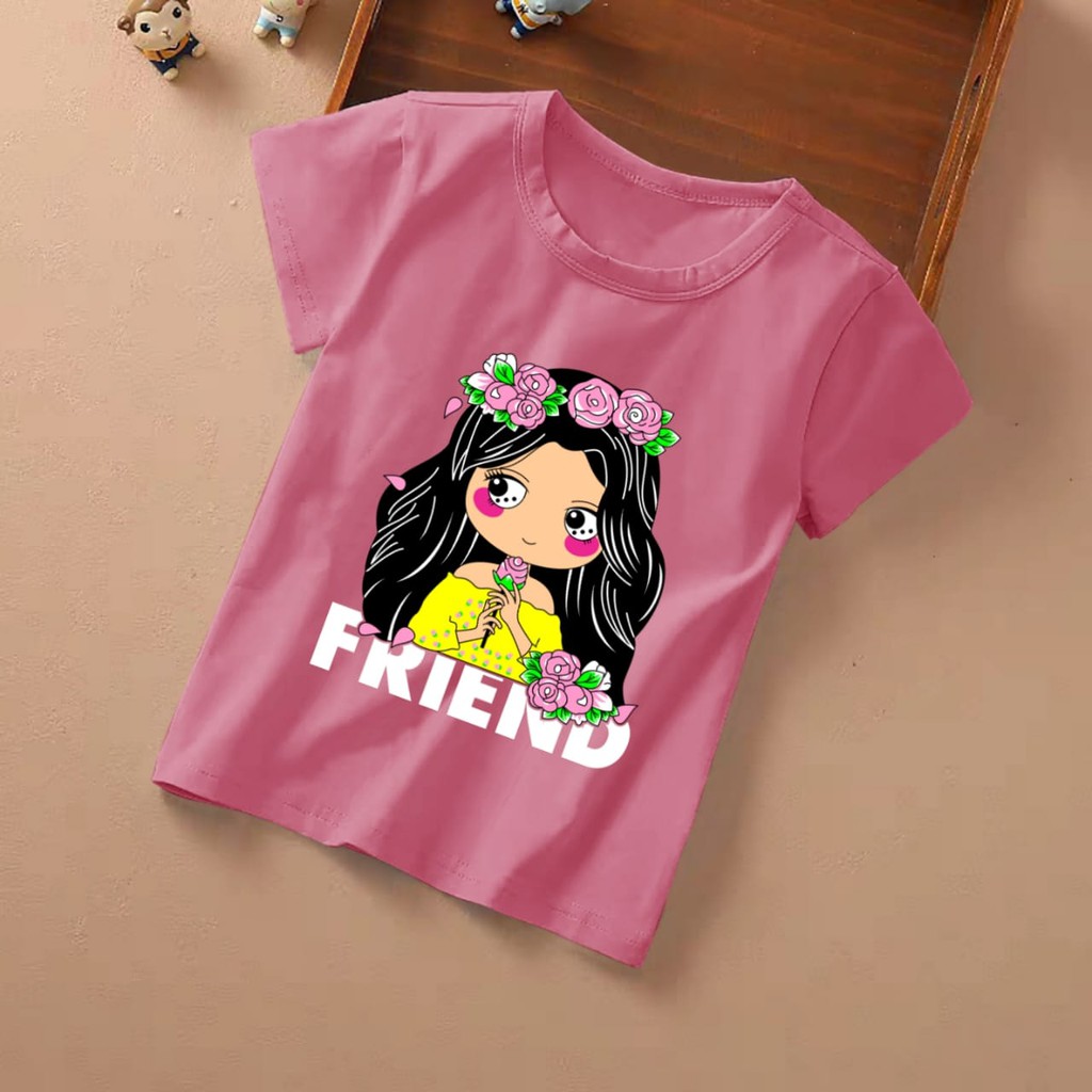 MUKZHOP / KAOS ANAK GIRL MOTIF FRIEND / TERLARIS