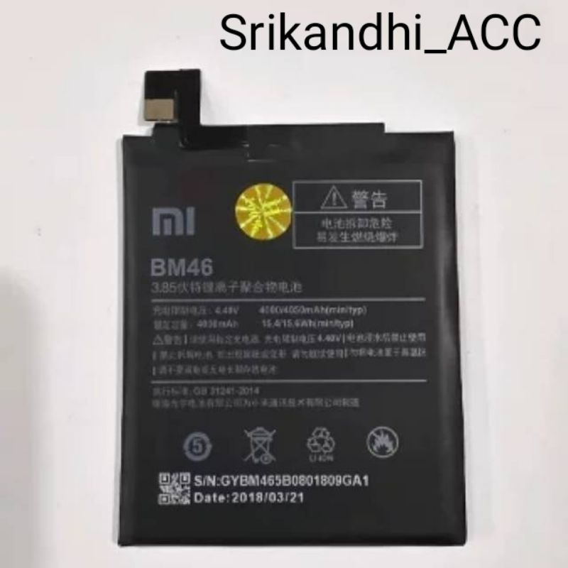Batre Xiomi redmi note 3/ redmi note 3 pro Batre xiaomi Bm 46