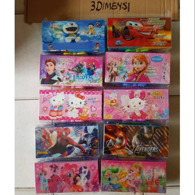 

Kotak pensil kode 3susun 3D fancy unik