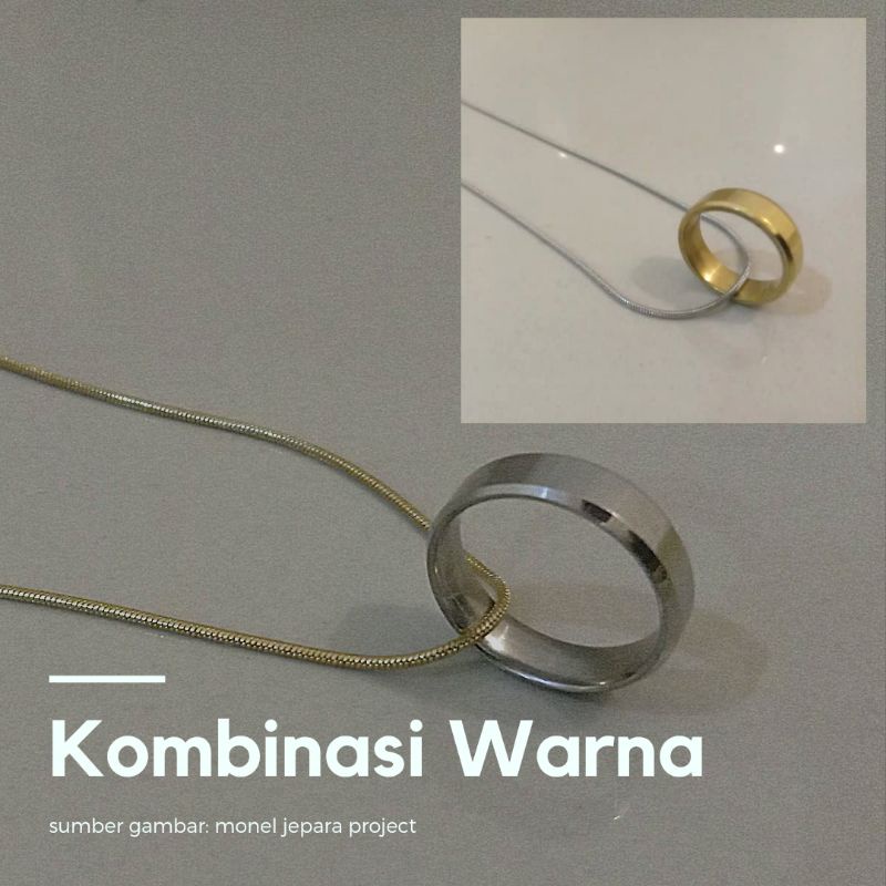 Kalung Titanium Liontin Cincin Korean Style Kalung Pria Wanita