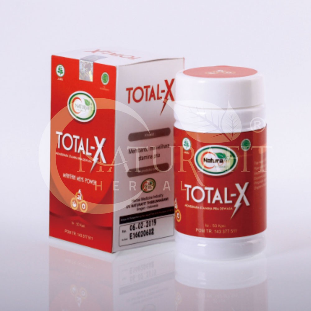 TOTAL X [OBAT PERKASA PRIA] 3 - TIGA KALI LEBIH KUAT - ORIGINAL NATURAFIT BPOM TR. 143 377 511