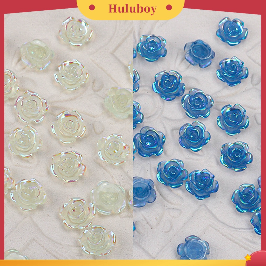 Huluboy Huluboy♡ 50pcs / Set Bunga Camellia Photochromic Berlian Imitasi Untuk Dekorasi Nail Art