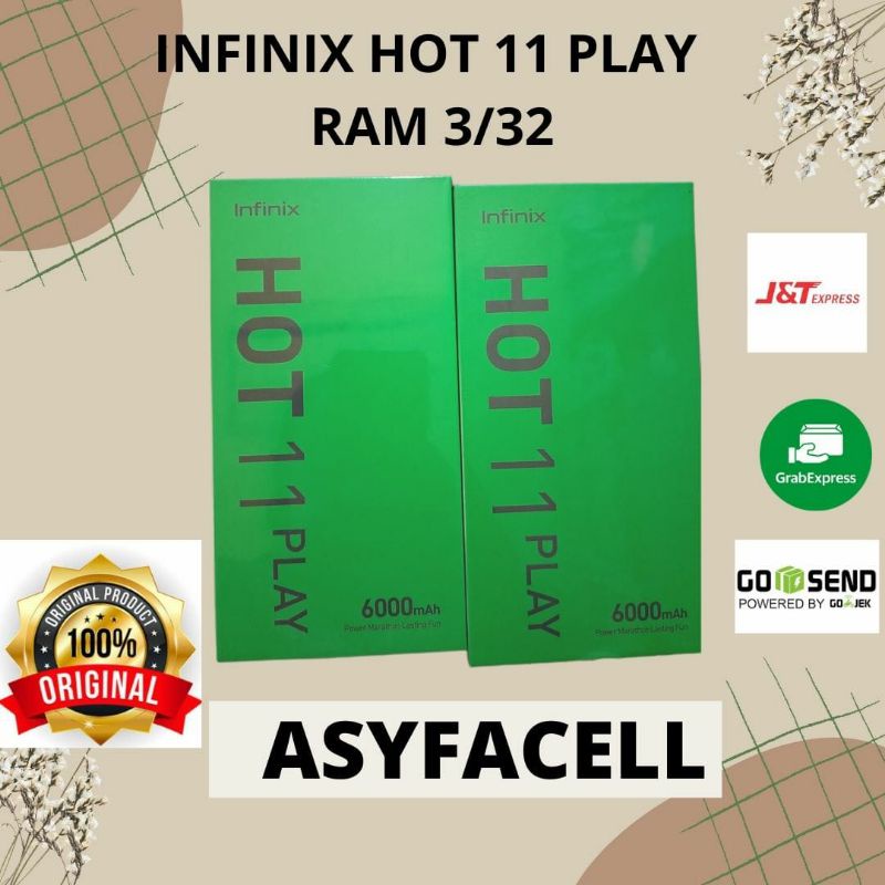Infinix Hot 11 Play RAM 3/32 Garansi resmi 1 tahun