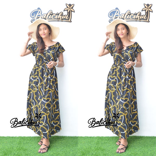 Balicihui Dress Moza Kancing Dress Busui Dress Kasual Long Dress Bali