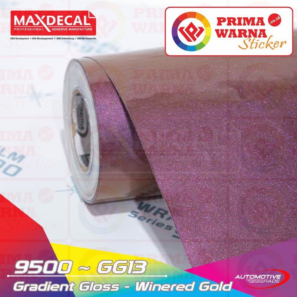 

[ROLL 152cm x 18m] MAXDECAL 9500 GG13 WINERED GOLD GRADIENT GLOSSY STICKER