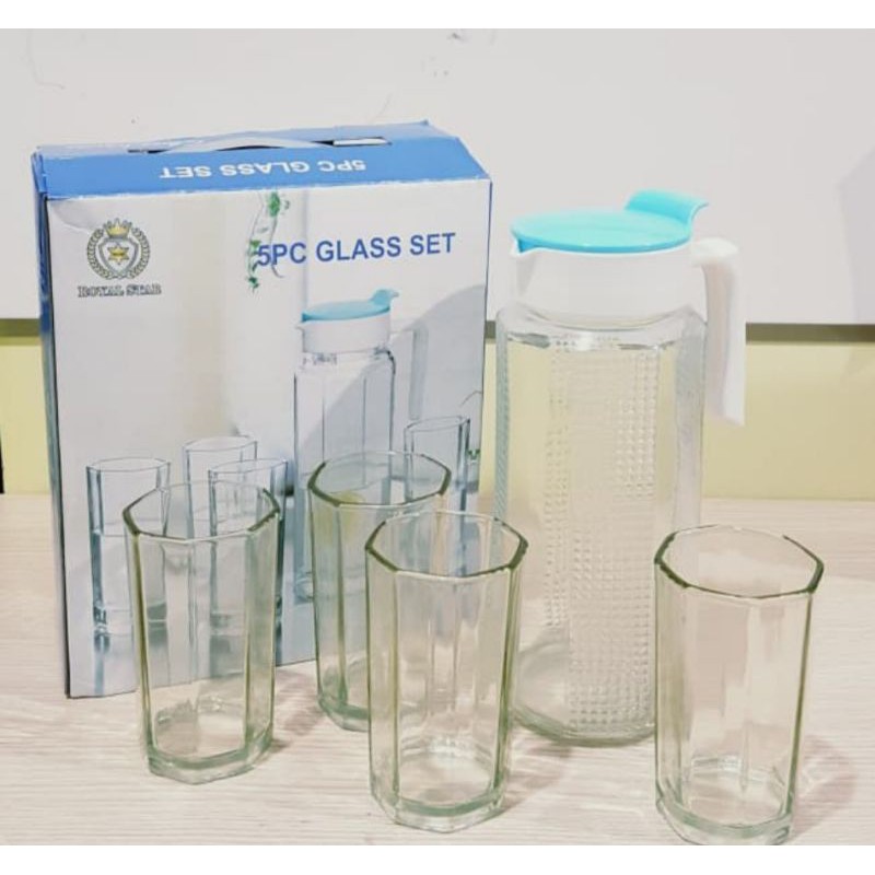 teko set gelas kaca