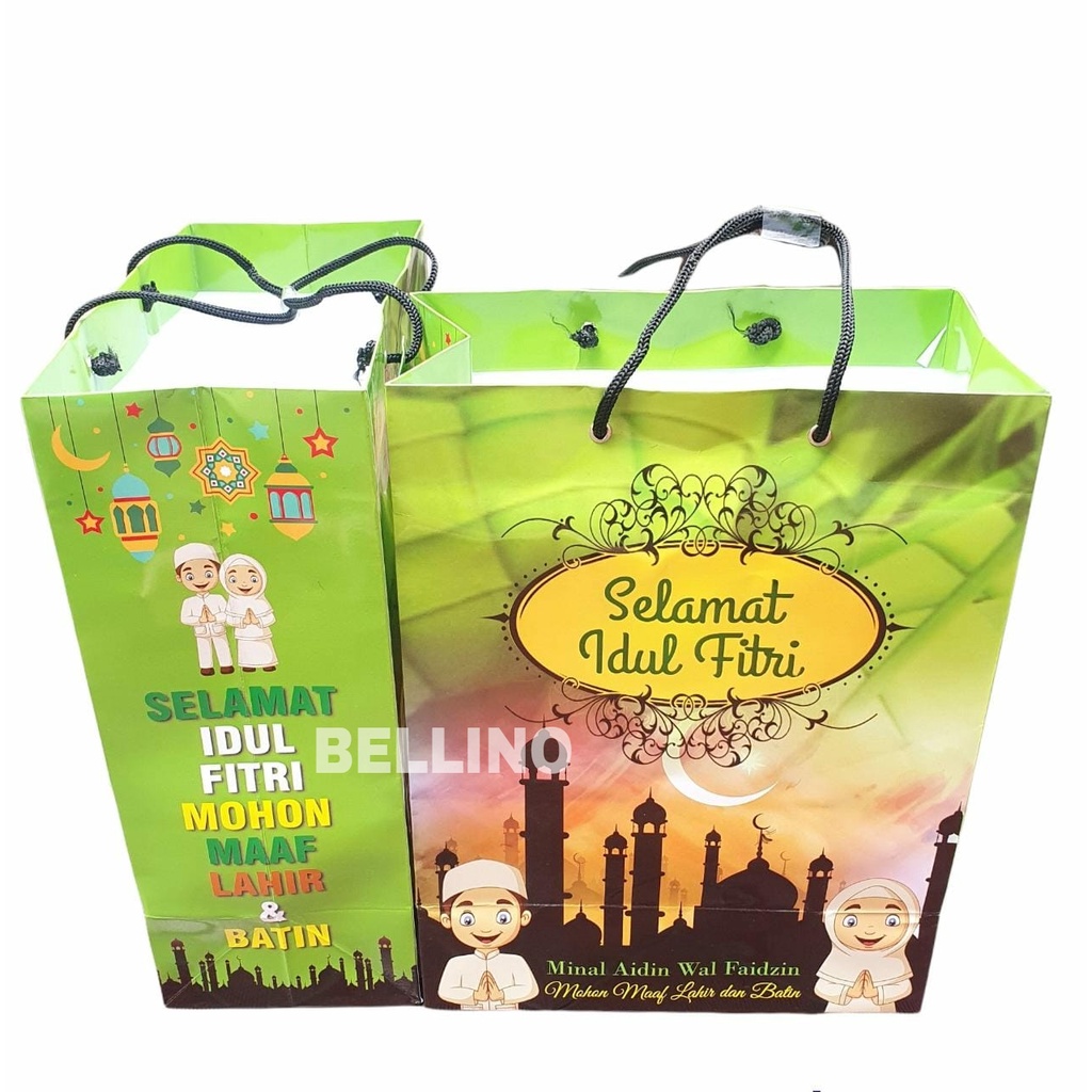 Paper Bag Tas Hantaran Lebaran Tas Bingkisan Muat Banyak Tebal Goodie Bag Lebaran Paper Bag Premium Muat Banyak 25x33x13cm Tas Lebaran Idul Fitri Paper Bag Motif Idul Fitri