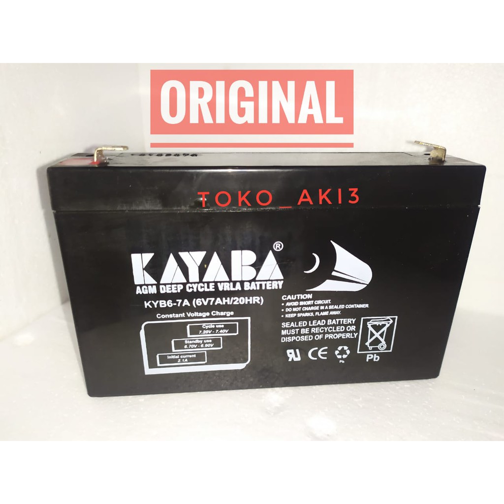 aki Mobil mainan anak battery kayaba 6v 7ah baterai motor mainan 6VOLT 7amper aki pliko pmb mpower 6