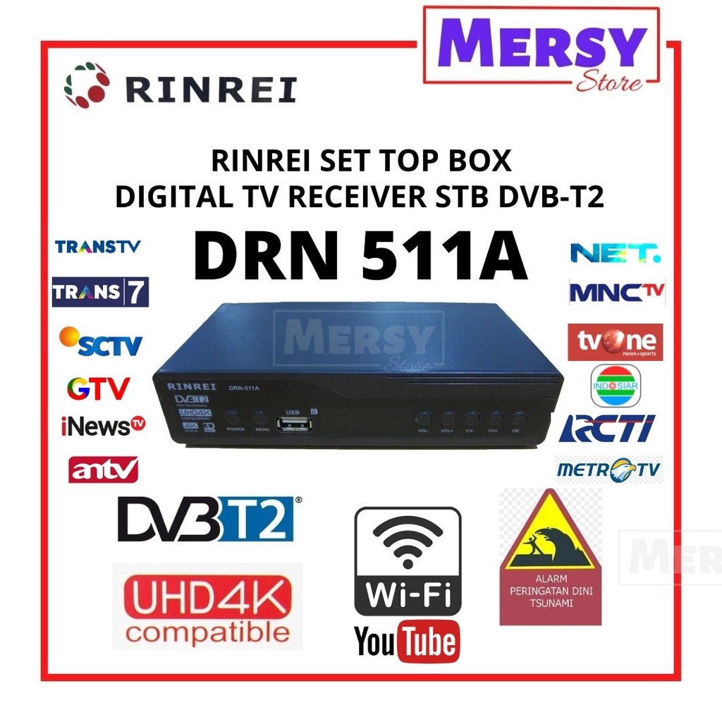 Rinrei Set Top box DRN 511 Digital TV Receiver STB DVB-T2