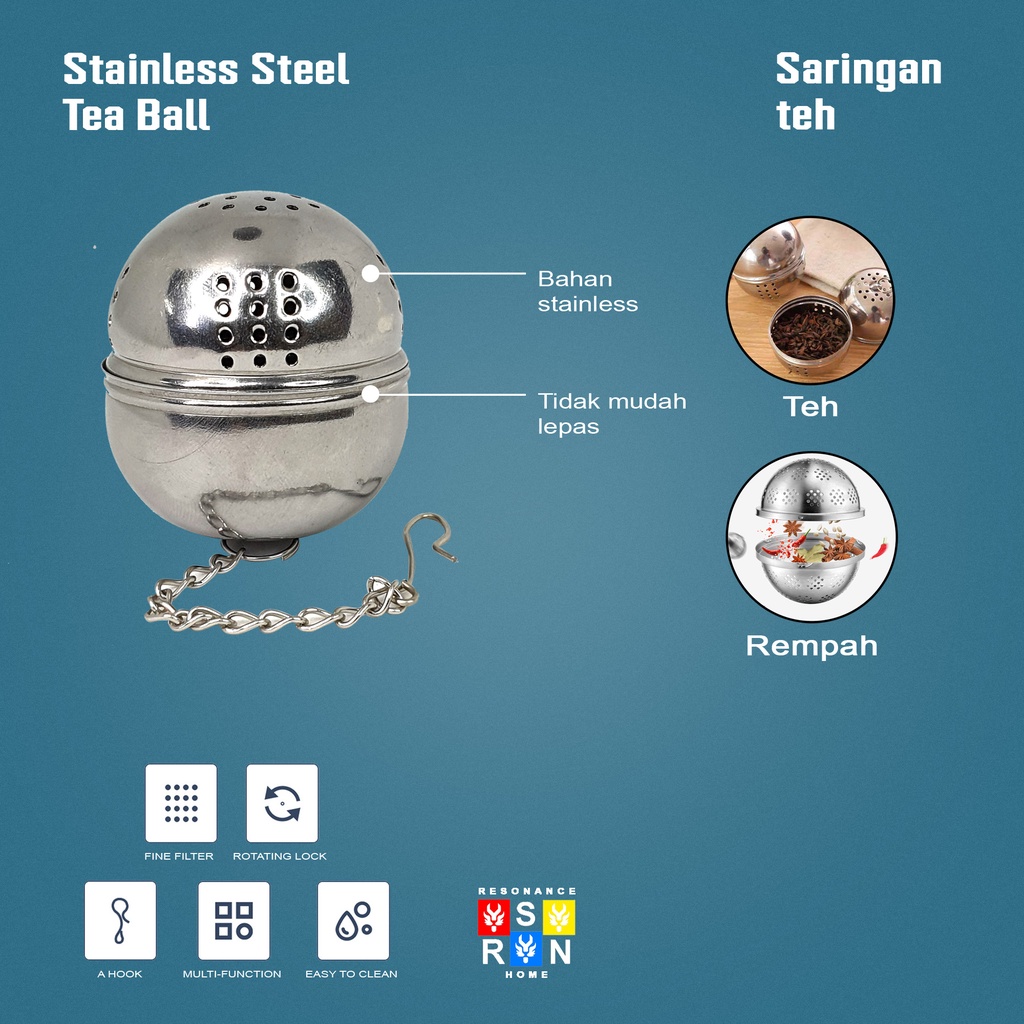 Celupan Teh Model Infusser Ball Saringan Teh 304 STAINLESS | Resonance Home