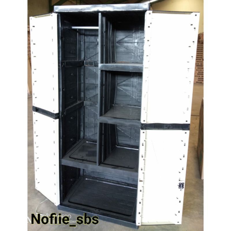 Lemari PLastik Aquose Diva Jumbo Rotan Kaca + Gantungan