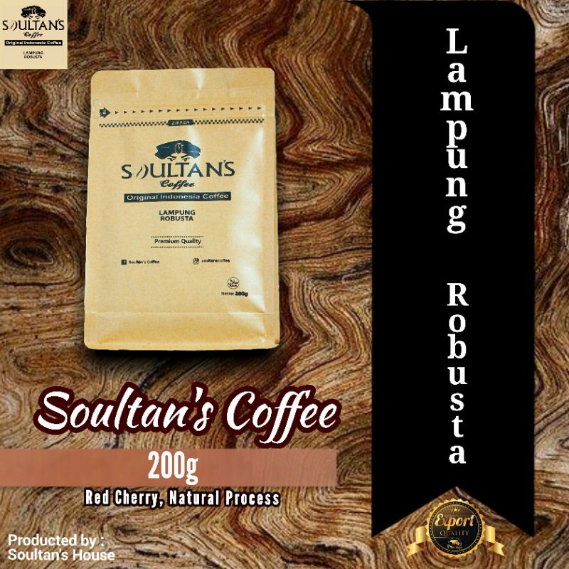 

Lampung Robusta - Soultan's Coffee Best Quality 200g Bubuk, Red Cerry, Kopi Bubuk, Natural Process, Petik Merah, Premium Quality, Single Origin, Kopi Giling