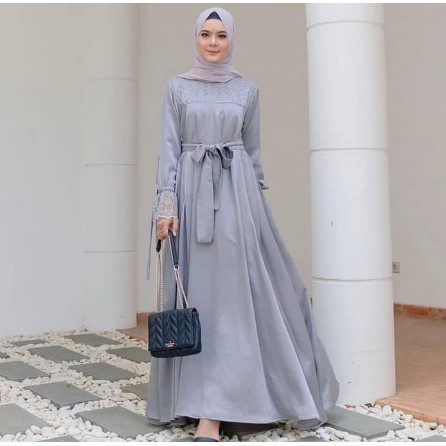 WOW Baju Gamis Wanita Terbaru Syar'i Muslim Remaja Sabinna Gamis Modis Wanita Lebaran 2021 Termurah