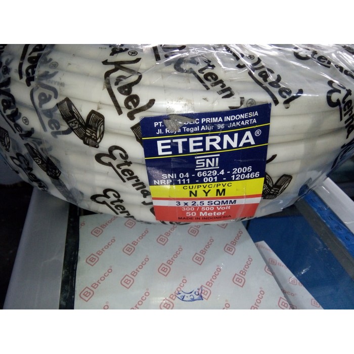 KABEL LISTRIK ETERNA NYM 3x2.5x50 M PER ROLL/ KABEL ETERNA NYM 3x2.5