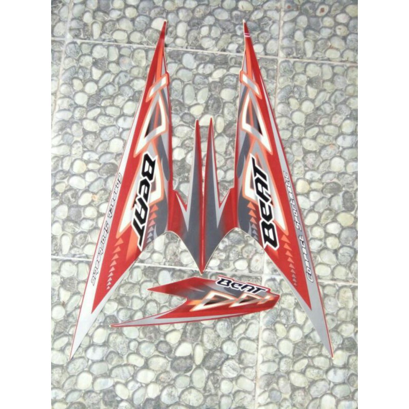 stiker striping motor beat karbu 2012 merah