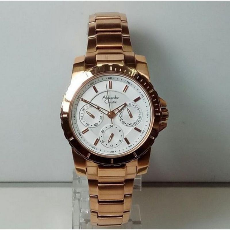 Jam Tangan Alexandre Christie AC6141 Wanita Rose Gold
