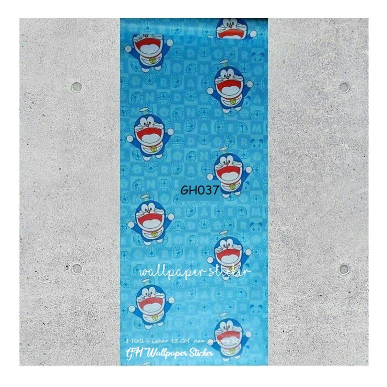 Wallpaper Dinding Motif Doraemon Best Seller PVC Bertekstur Kualitas Super