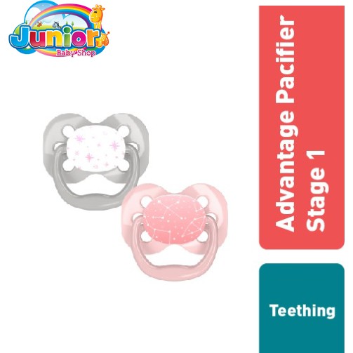 Dr.Brown's Advantage Pacifier Stage 1, Glow in the Dark-Assorted 2pcs