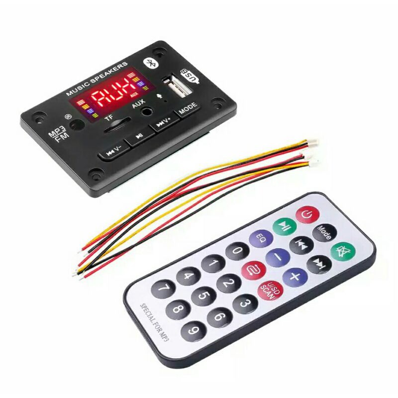 Kit Modul Mp3 Player Bluetooth 5.0 Digital Led Display 5V 12V - Hitam