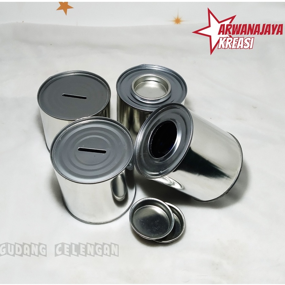 10 pcs - Celengan Kaleng Kecil Buka Tutup / Celengan Mini Polos 8 x 8,5