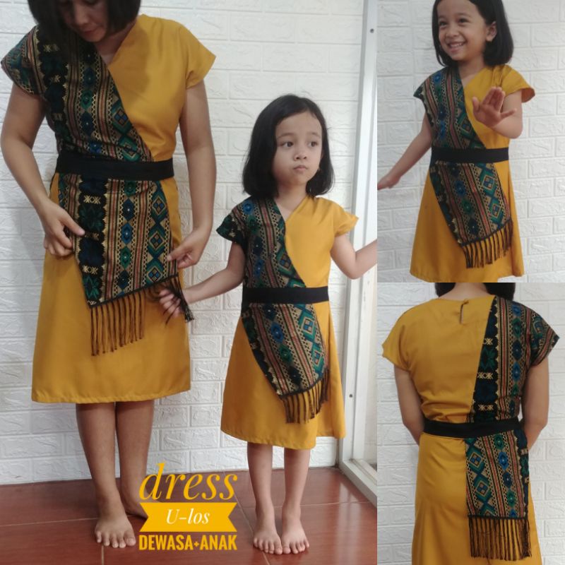 dress ulos dewasa anak couple etnik batak mewah elegan kekinian terbaru toba