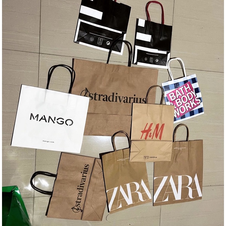 

Paperbag zara stradivarius mango h&m bbw starbucks