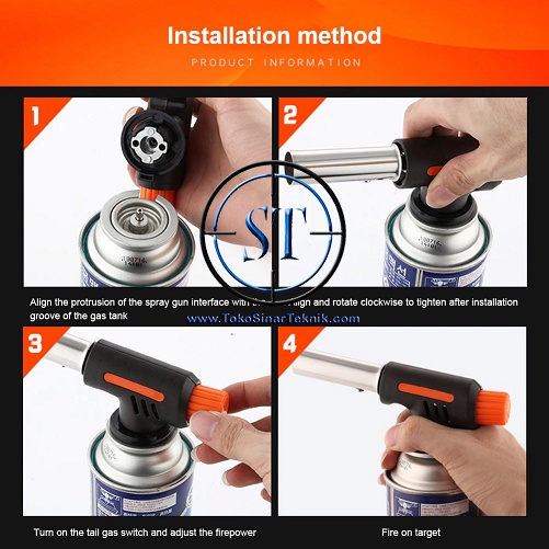 Pistol Portable Gas Torch 1300C / BBQ Blow Torch / Flame Gun / Korek Gas Torch Hi Cook Cocok Untuk di Dapur - FIRETRIC 807