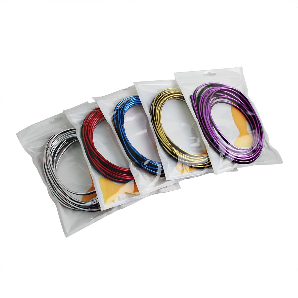 Strip trim Dekorasi interior Pintu / dashboard Mobil universal Panjang 5m / 3m Dengan scraper