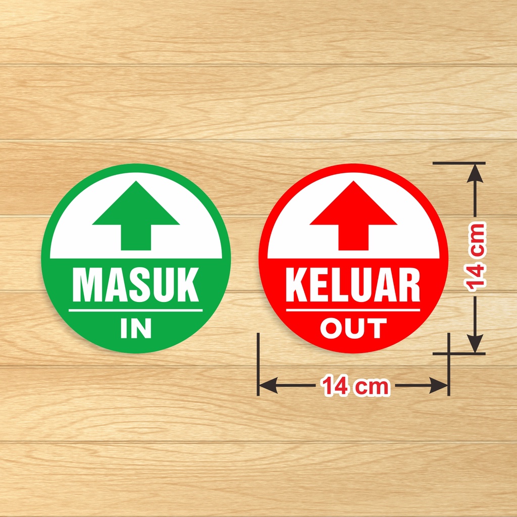 

Sticker Tanda Masuk Keluar Stiker Bundar Vinyl Sign In Out anti air diameter 14 cm