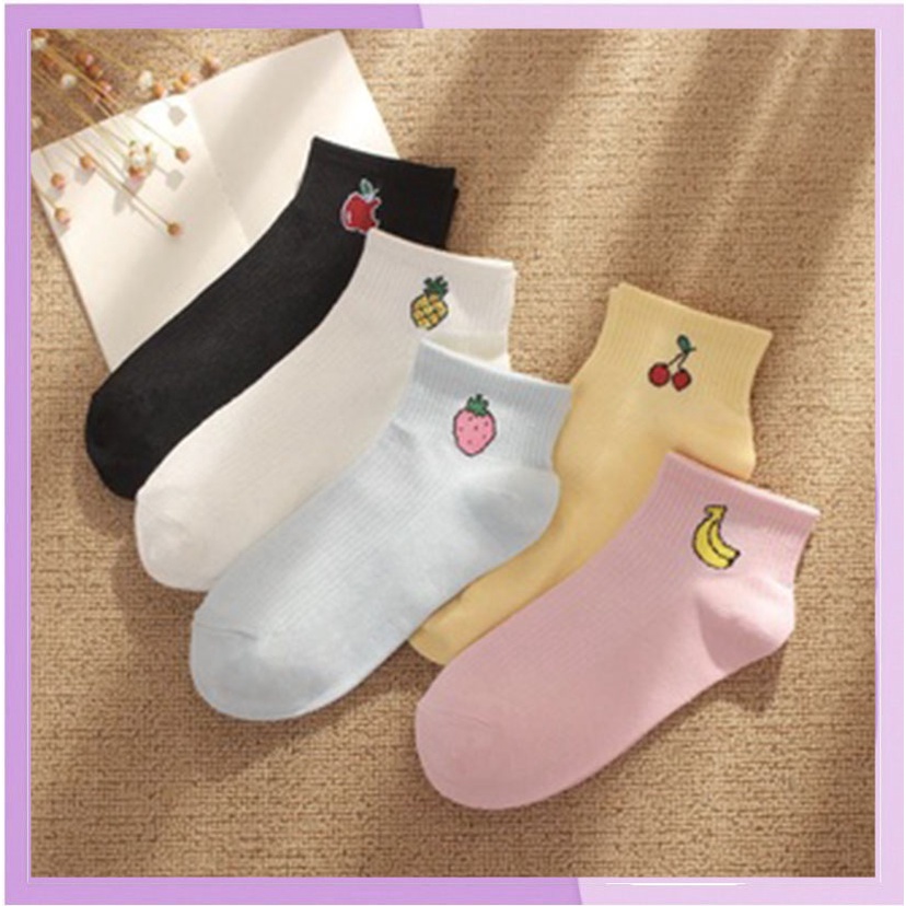 Kaos Kaki Buah Berbentuk Pisang Fashion Unisex Motif Buah Wanita Pria Murah Kaus Semata Ankle Socks