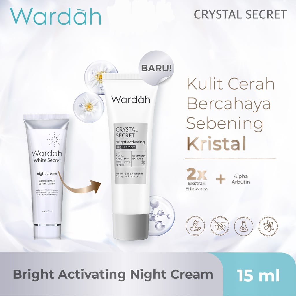 WARDAH Crystal Secret Bright Activating Night Cream 15ml ( White Secret )