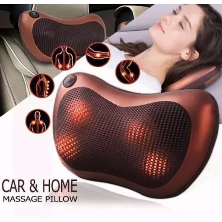 Bantal Pijat 8 Bola Massage Pillow Mobil dan Refleksi Rumah Car Home Bantal Pijat Leher Punggung Portable ILHAM COLEKTION